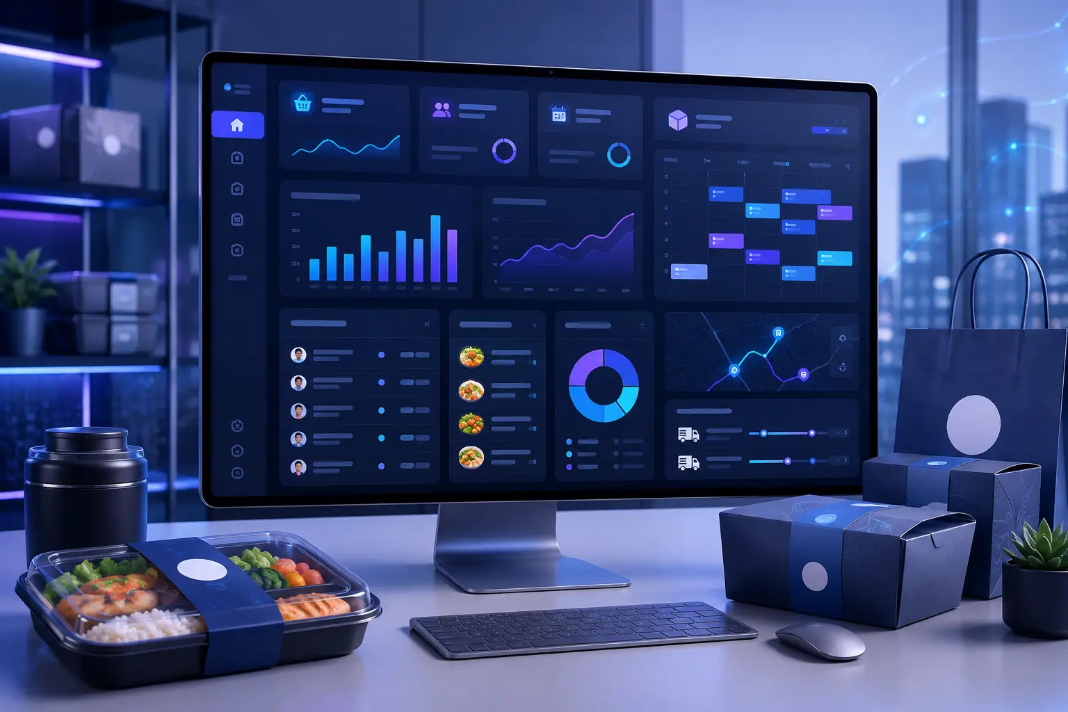 Panel del software de gestión para viandas corporativas